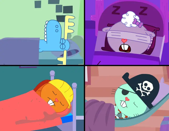 Four Sleeping Characters logo