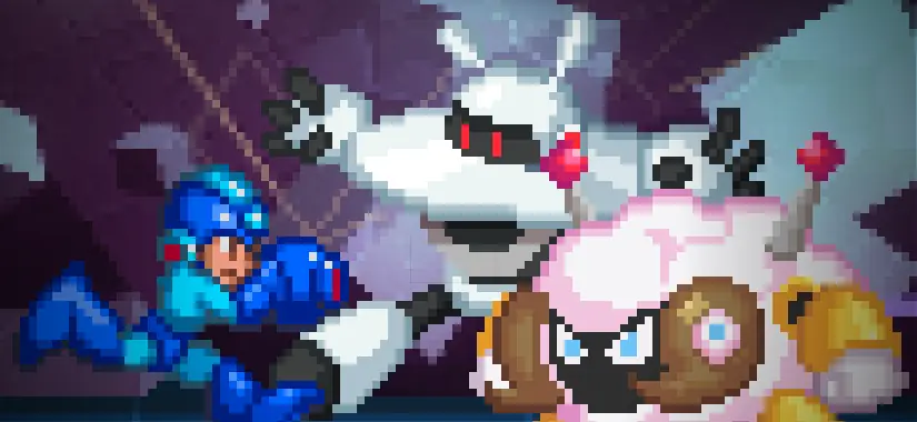 Galaxy Man and Sheep Man in 32-bit logo