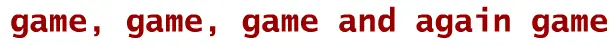 Game, game, game and again game logo