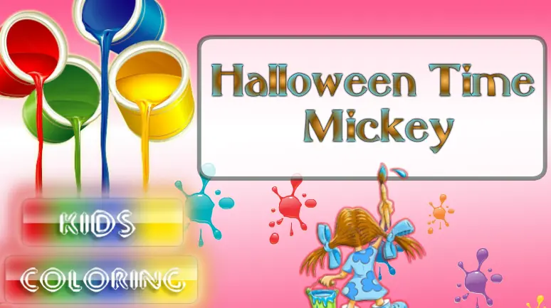 Halloween Time Mickey Kids Coloring logo