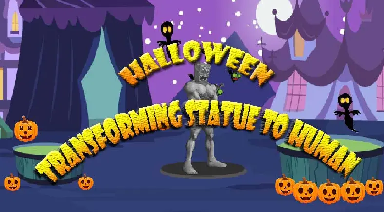 Halloween Transforming Statue To Human logo