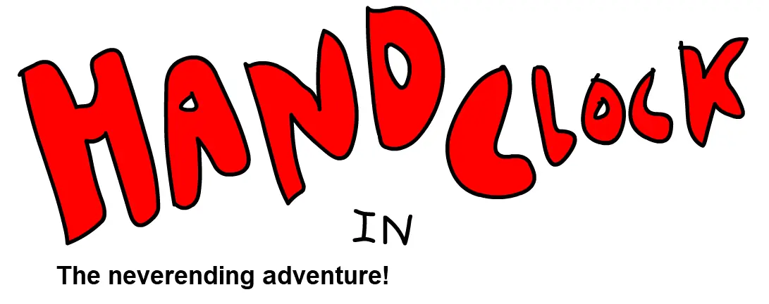 Hand Clock in The neverending adventure! logo