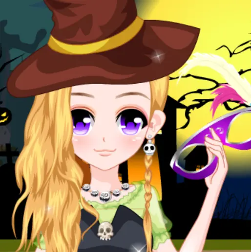 Happy Halloween Girl logo
