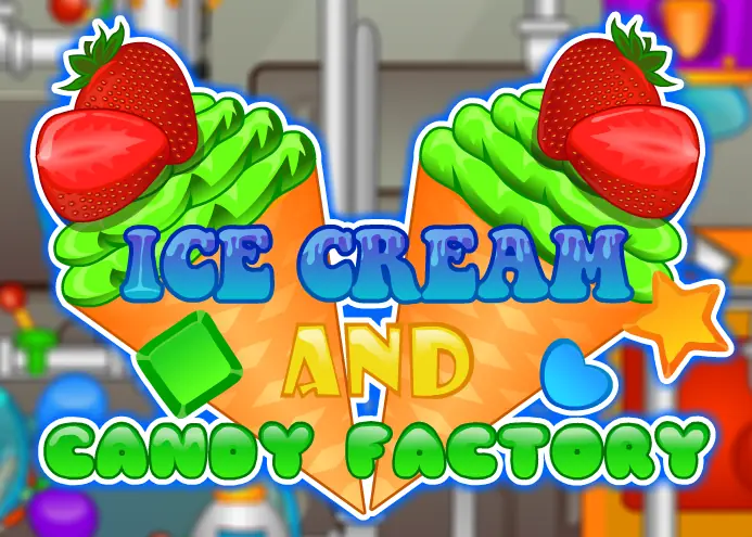 Ice cream and candy factory logo