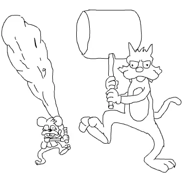 ItchyNScratchy coloring book logo