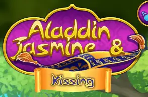 Jasmine & Aladdin Kissing logo