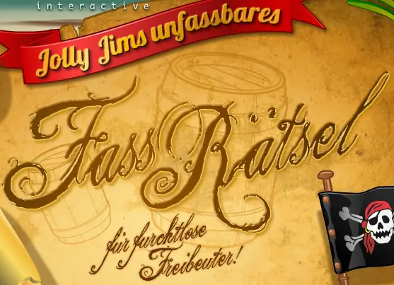 Jolly Jims unfassbares Fass Rätsel für furchtlose Freibeuter! logo