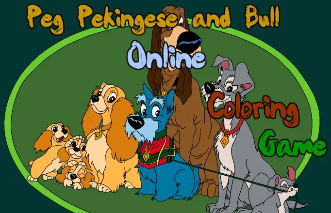 Lady And The Tramp: Peg Pekingese And Bull Online Coloring Game logo