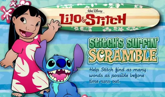 Lilo & Stitch: Stitch's Surfin' Scramble logo