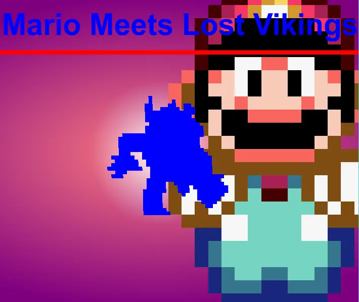 Mario meets The Lost Vikings logo