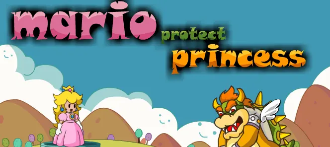 Mario Protect Princess logo