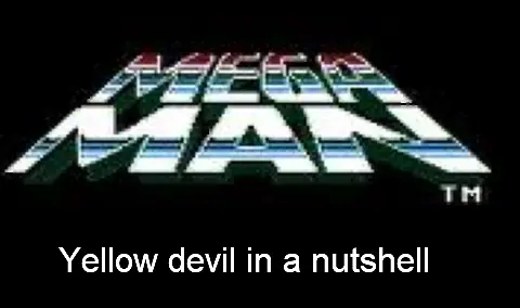 Mega Man: Yellow devil in a nutshell logo