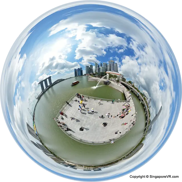 Merlion - 2012 "Floating Camera" View Virtual Reality Image logo
