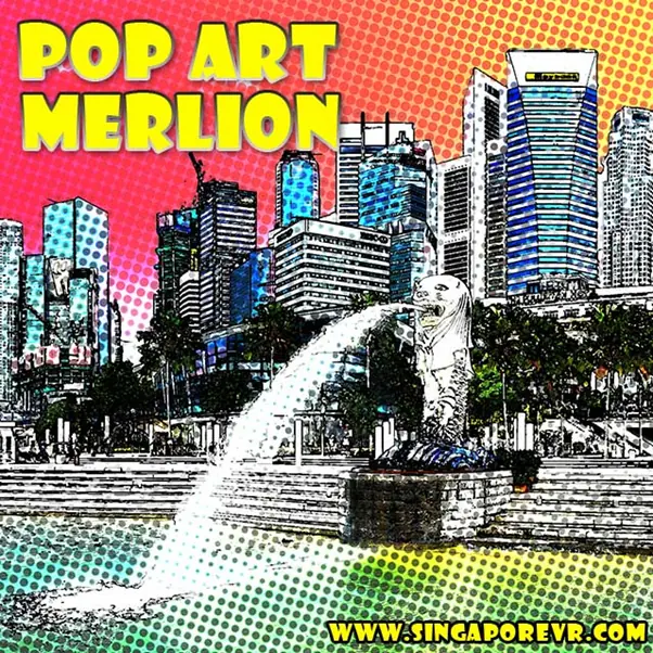 Merlion Pop Art Virtual Reality Image logo