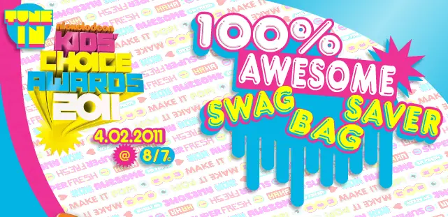 Nickelodeon Kids' Choice Awards 2011: 100% Awesome Swag Bag Saver logo