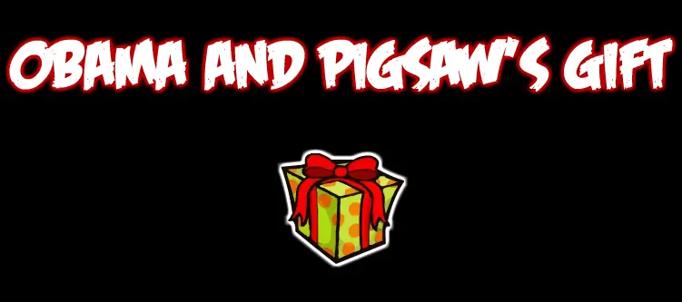 Obama and Pigsaw's Gift logo
