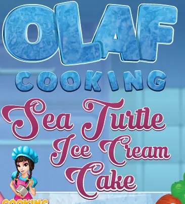 Olaf Cooking Sea Turtle Ice Cream Cake logo