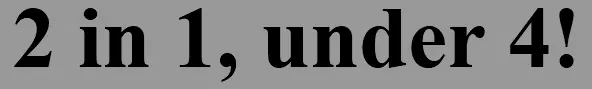 2 in 1, under 4! logo