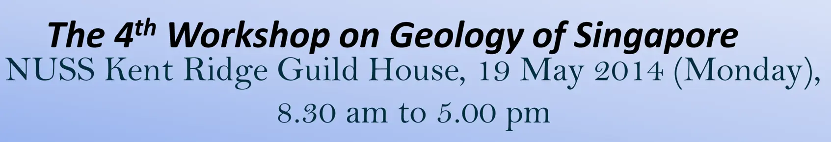 4th Workshop on Geology of Singapore logo