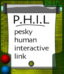 P.H.I.L (Pesky Human Interactive Link) logo