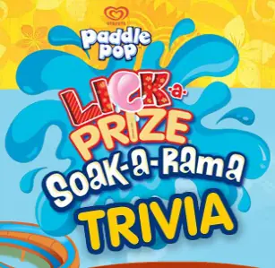 Paddle Pop: Lick-a-Prize Soak-a-Rama Trivia logo