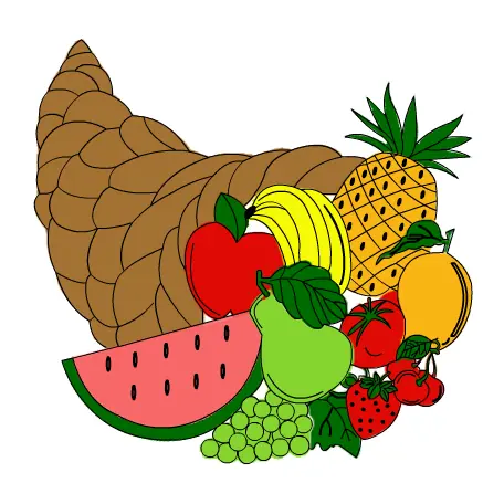 Paint the fruits and fruit basket logo