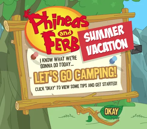Phineas and Ferb's Summer Vacation Summerizer - Let's Go Camping! logo
