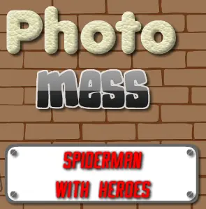 Photo Mess Spiderman with Heroes logo