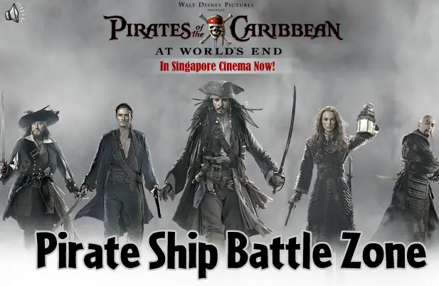 Pirates of the Caribbean Pirate Ship Battle Zone logo