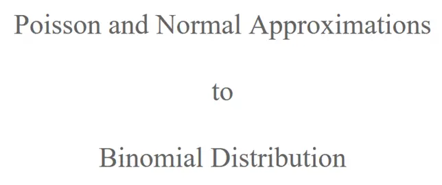 Poisson and Normal Approximations to Binomial Distribution logo