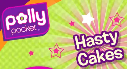 Polly Pocket Hasty Cakes logo