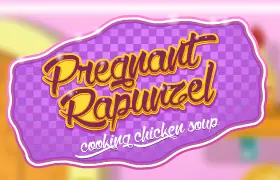 Pregnant Rapunzel Cooking Chicken Soup logo