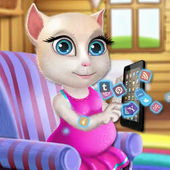 Pregnant Talking Angela logo