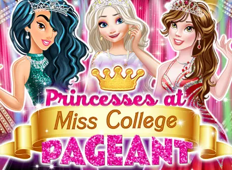 Princesses at Miss College Pageant logo