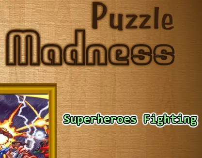 Puzzle Madness Superheroes Fighting logo