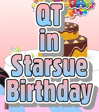 QT in StarSue Birthday logo
