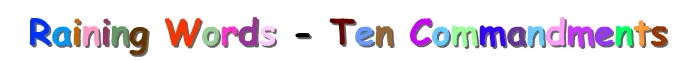 Raining Words - Ten Commandments logo