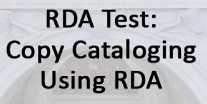RDA Test: Copy Cataloging Using RDA logo