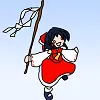 Reimu is flying! Click to increase miko miko power! logo