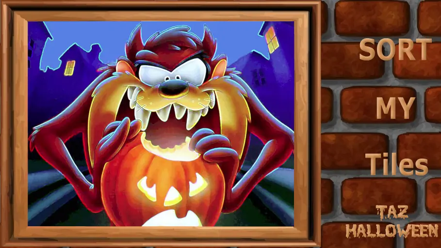 Sort My Tiles Taz Halloween logo