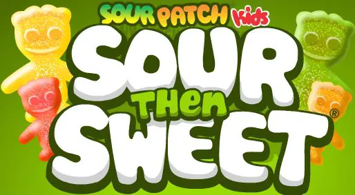 Sour Patch Kids Sour then Sweet logo