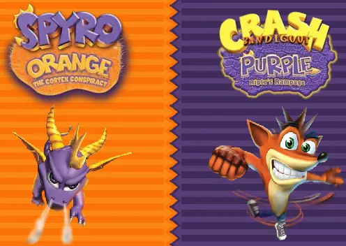 Spyro Orange: The Cortex Conspiracy and Crash Bandicoot Purple: Ripto's Rampage logo