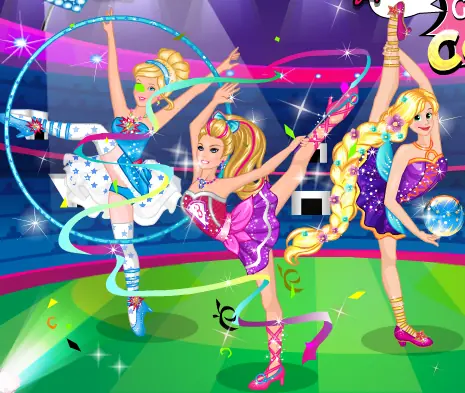 Super Barbie Gymnastics Contest logo