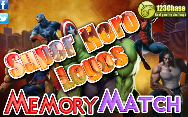 Super Hero Logos Memory Match logo