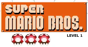 Super Mario Bros Level 1 logo