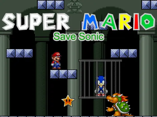 Super Mario: Save Sonic logo
