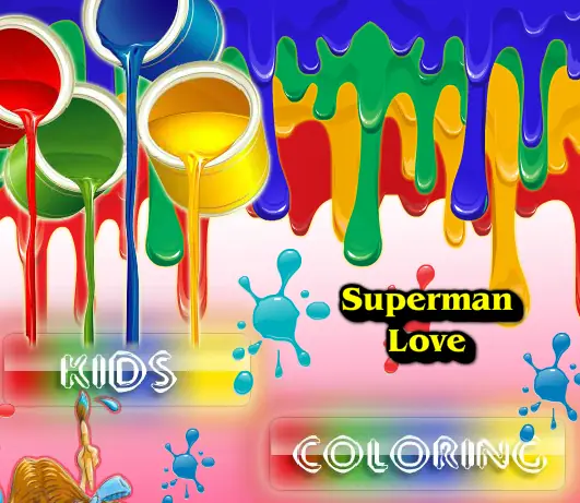 Superman Love Kids Coloring logo