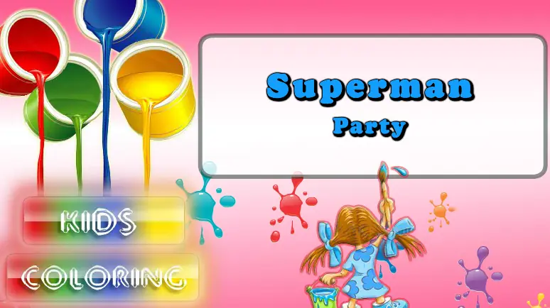Superman Party Kids Coloring logo