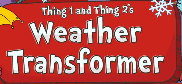 Thing 1 and Thing 2's Weather Transformer logo