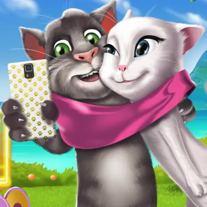 Tom And Angela Selfie Time logo